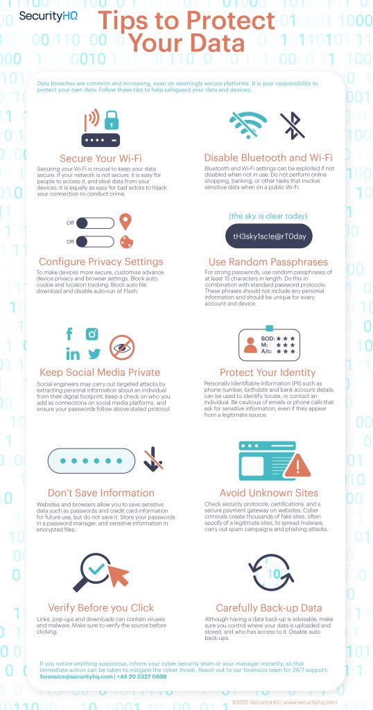 Tips to Protect/Secure your Data Infographic